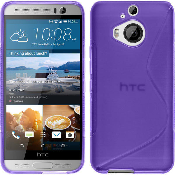 PhoneNatic Case kompatibel mit HTC One M9 Plus - lila Silikon Hülle S-Style + 2 Schutzfolien