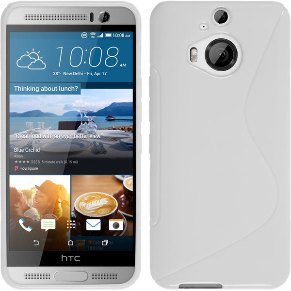PhoneNatic Case kompatibel mit HTC One M9 Plus - weiß Silikon Hülle S-Style + 2 Schutzfolien