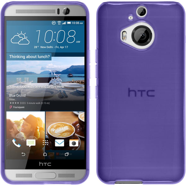 PhoneNatic Case kompatibel mit HTC One M9 Plus - lila Silikon Hülle transparent + 2 Schutzfolien