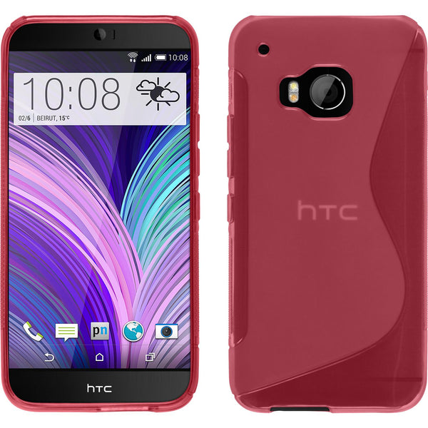 PhoneNatic Case kompatibel mit HTC One M9 - pink Silikon Hülle S-Style + 2 Schutzfolien