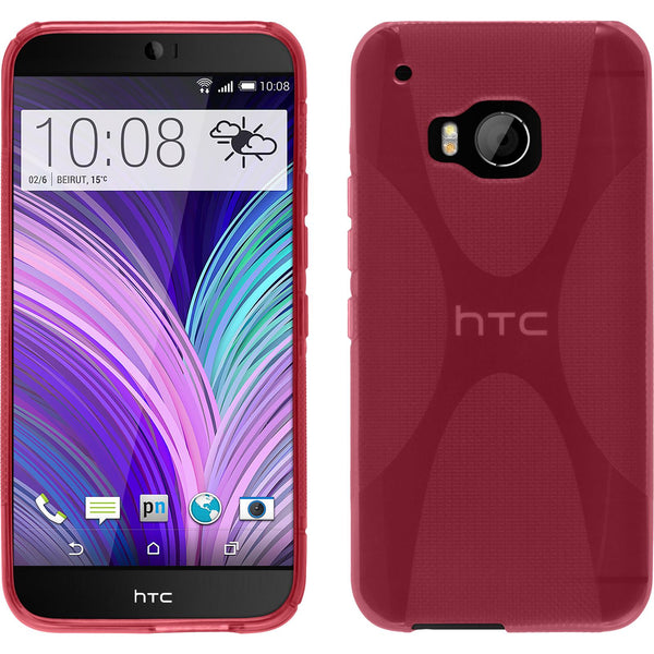 PhoneNatic Case kompatibel mit HTC One M9 - pink Silikon Hülle X-Style + 2 Schutzfolien