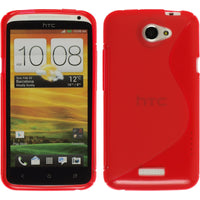 PhoneNatic Case kompatibel mit HTC One X - rot Silikon Hülle S-Style + 2 Schutzfolien