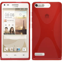 PhoneNatic Case kompatibel mit Huawei Ascend P7 Mini - rot Silikon Hülle X-Style + 2 Schutzfolien