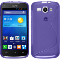PhoneNatic Case kompatibel mit Huawei Ascend Y520 - lila Silikon Hülle S-Style + 2 Schutzfolien