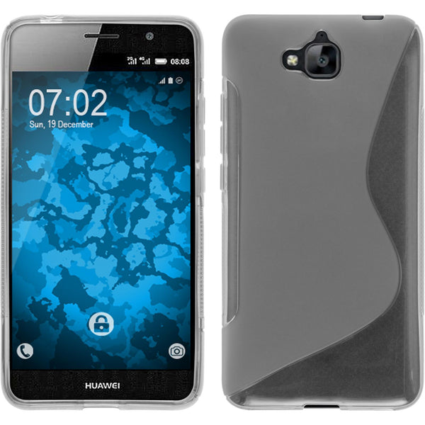 PhoneNatic Case kompatibel mit Huawei Enjoy 5 - clear Silikon Hülle S-Style + 2 Schutzfolien