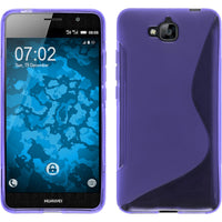 PhoneNatic Case kompatibel mit Huawei Enjoy 5 - lila Silikon Hülle S-Style + 2 Schutzfolien