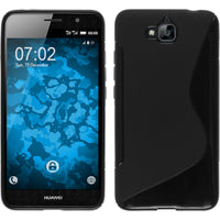 PhoneNatic Case kompatibel mit Huawei Enjoy 5 - schwarz Silikon Hülle S-Style + 2 Schutzfolien