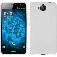 PhoneNatic Case kompatibel mit Huawei Enjoy 5 - weiß Silikon Hülle S-Style + 2 Schutzfolien