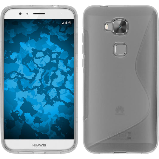 PhoneNatic Case kompatibel mit Huawei G8 - clear Silikon Hülle S-Style + 2 Schutzfolien