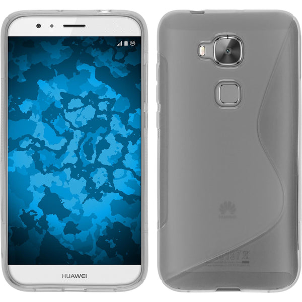 PhoneNatic Case kompatibel mit Huawei G8 - clear Silikon Hülle S-Style + 2 Schutzfolien