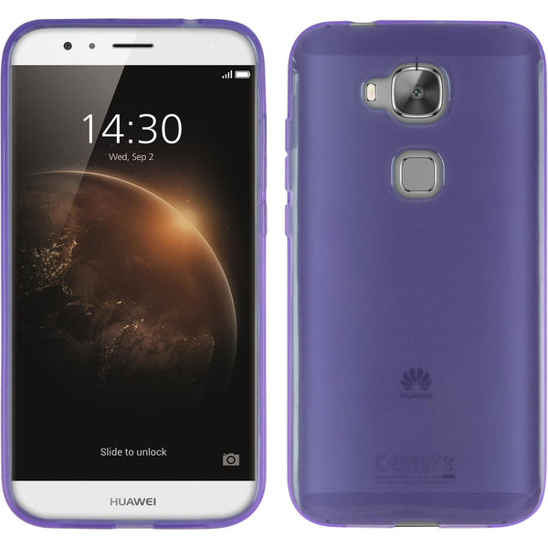 PhoneNatic Case kompatibel mit Huawei G8 - lila Silikon Hülle transparent + 2 Schutzfolien