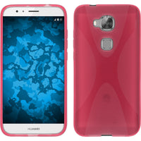 PhoneNatic Case kompatibel mit Huawei G8 - pink Silikon Hülle X-Style + 2 Schutzfolien