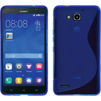 PhoneNatic Case kompatibel mit Huawei Honor 3X G750 - blau Silikon Hülle S-Style + 2 Schutzfolien