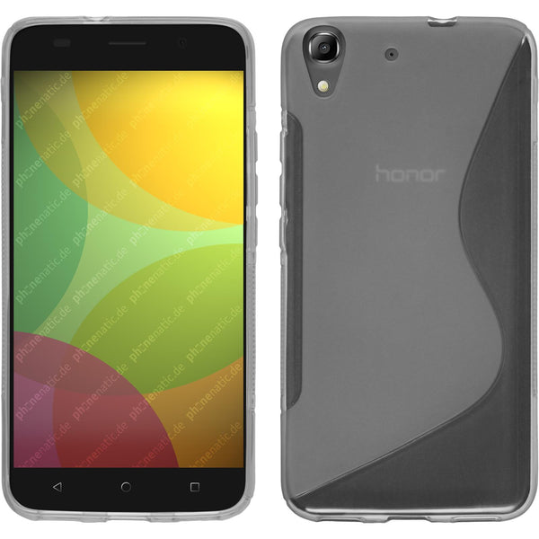 PhoneNatic Case kompatibel mit Huawei Honor 4A - clear Silikon Hülle S-Style + 2 Schutzfolien