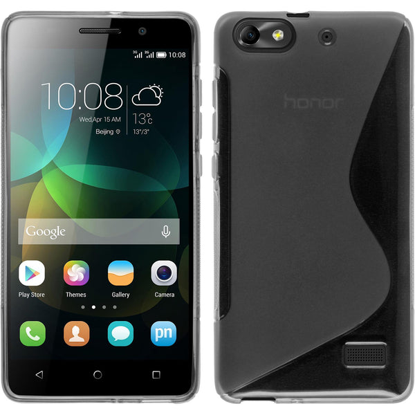 PhoneNatic Case kompatibel mit Huawei Honor 4c - clear Silikon Hülle S-Style + 2 Schutzfolien