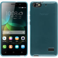 PhoneNatic Case kompatibel mit Huawei Honor 4c - türkis Silikon Hülle transparent + 2 Schutzfolien