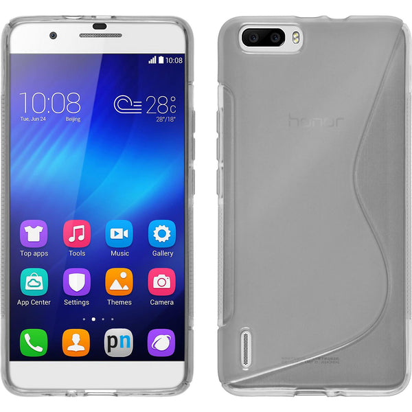 PhoneNatic Case kompatibel mit Huawei Honor 6 Plus - clear Silikon Hülle S-Style + 2 Schutzfolien