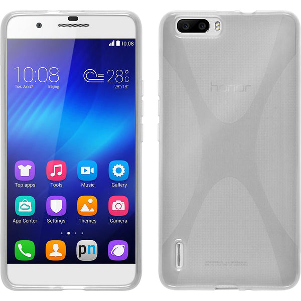 PhoneNatic Case kompatibel mit Huawei Honor 6 Plus - clear Silikon Hülle X-Style + 2 Schutzfolien