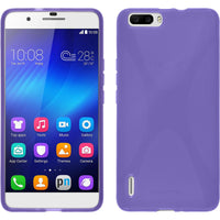 PhoneNatic Case kompatibel mit Huawei Honor 6 Plus - lila Silikon Hülle X-Style + 2 Schutzfolien