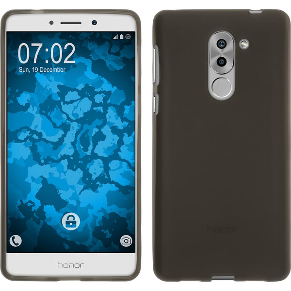 PhoneNatic Case kompatibel mit Huawei Honor 6x - grau Silikon Hülle matt + 2 Schutzfolien