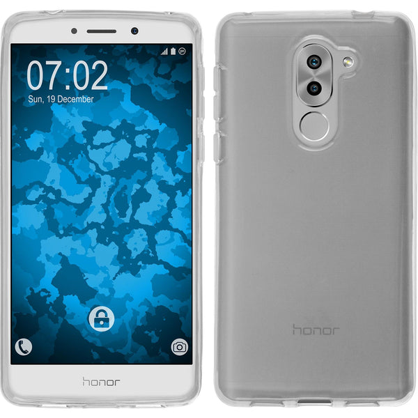 PhoneNatic Case kompatibel mit Huawei Honor 6x - Crystal Clear Silikon Hülle transparent + 2 Schutzfolien