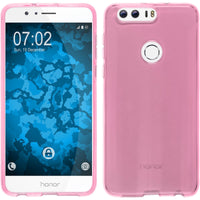 PhoneNatic Case kompatibel mit Huawei Honor 8 - pink Silikon Hülle transparent + 2 Schutzfolien