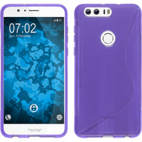 PhoneNatic Case kompatibel mit Huawei Honor 8 - lila Silikon Hülle S-Style + 2 Schutzfolien
