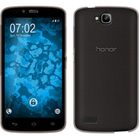 PhoneNatic Case kompatibel mit Huawei Honor Holly - grau Silikon Hülle Slimcase + 2 Schutzfolien