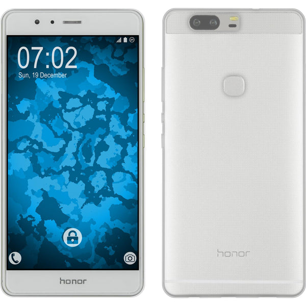 PhoneNatic Case kompatibel mit Huawei Honor V8 - Crystal Clear Silikon Hülle transparent + 2 Schutzfolien