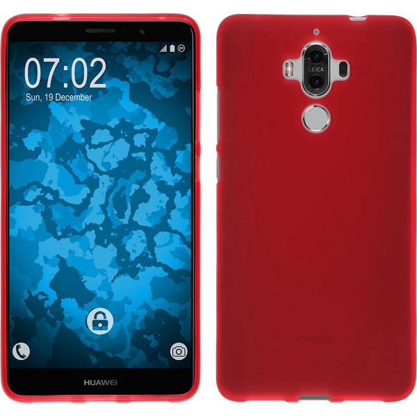 PhoneNatic Case kompatibel mit Huawei Mate 9 - rot Silikon Hülle matt + 2 Schutzfolien