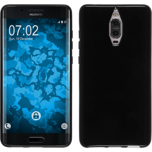 PhoneNatic Case kompatibel mit Huawei Mate 9 Pro - schwarz Silikon Hülle  + 2 Schutzfolien