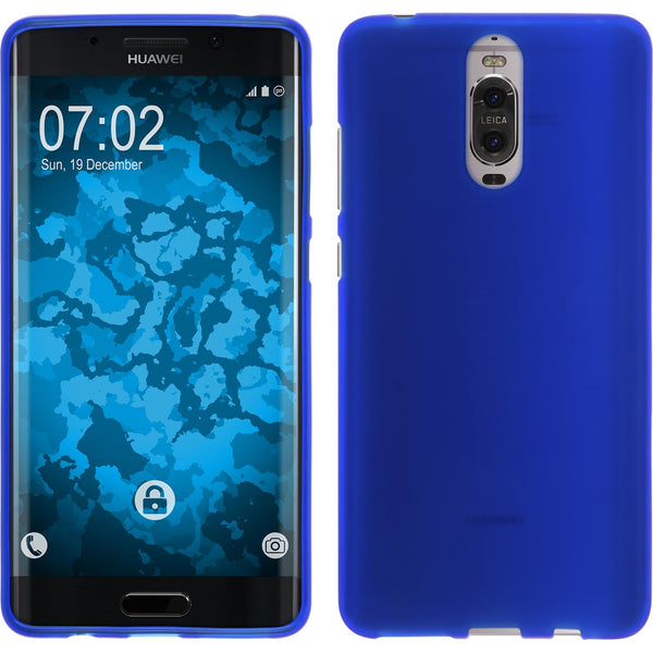 PhoneNatic Case kompatibel mit Huawei Mate 9 Pro - blau Silikon Hülle matt + 2 Schutzfolien