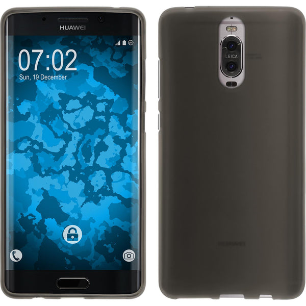 PhoneNatic Case kompatibel mit Huawei Mate 9 Pro - grau Silikon Hülle matt + 2 Schutzfolien