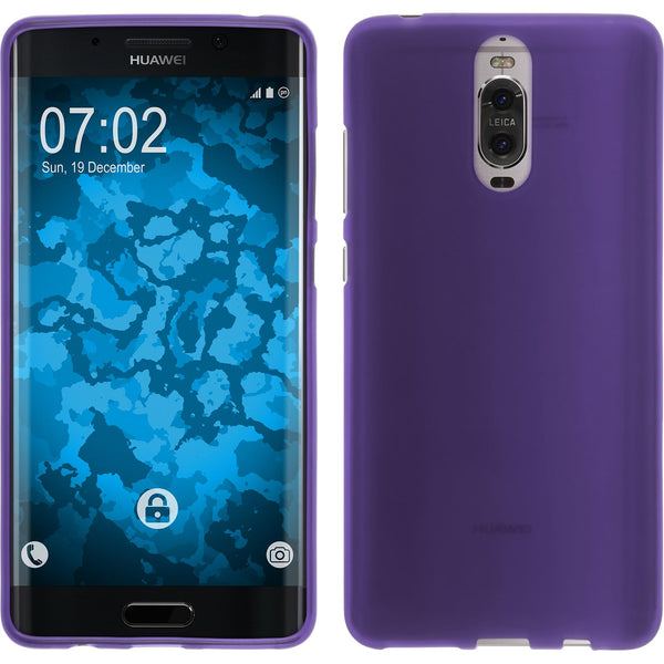 PhoneNatic Case kompatibel mit Huawei Mate 9 Pro - lila Silikon Hülle matt + 2 Schutzfolien