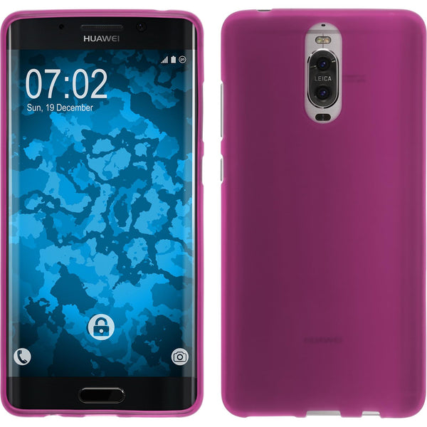 PhoneNatic Case kompatibel mit Huawei Mate 9 Pro - pink Silikon Hülle matt + 2 Schutzfolien