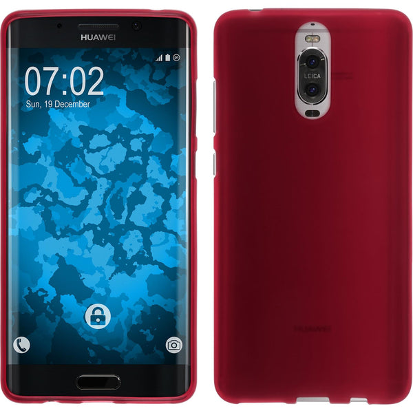 PhoneNatic Case kompatibel mit Huawei Mate 9 Pro - rot Silikon Hülle matt + 2 Schutzfolien