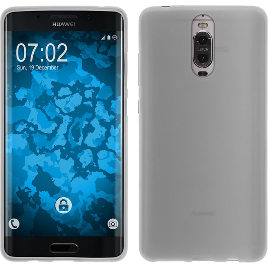 PhoneNatic Case kompatibel mit Huawei Mate 9 Pro - weiﬂ Silikon Hülle matt + 2 Schutzfolien