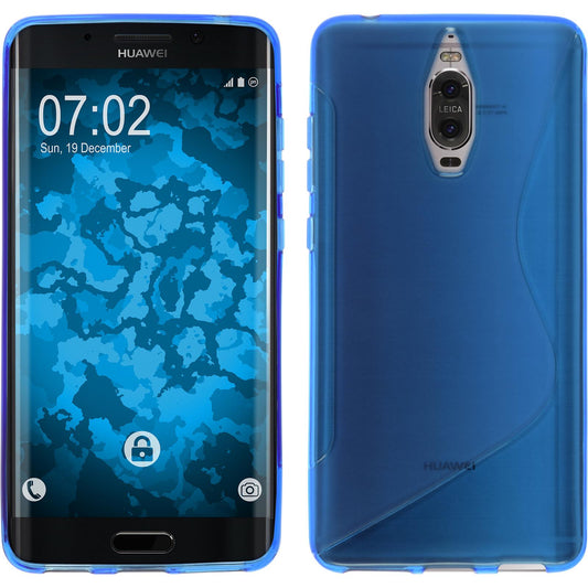 PhoneNatic Case kompatibel mit Huawei Mate 9 Pro - blau Silikon Hülle S-Style + 2 Schutzfolien