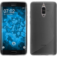 PhoneNatic Case kompatibel mit Huawei Mate 9 Pro - grau Silikon Hülle S-Style + 2 Schutzfolien