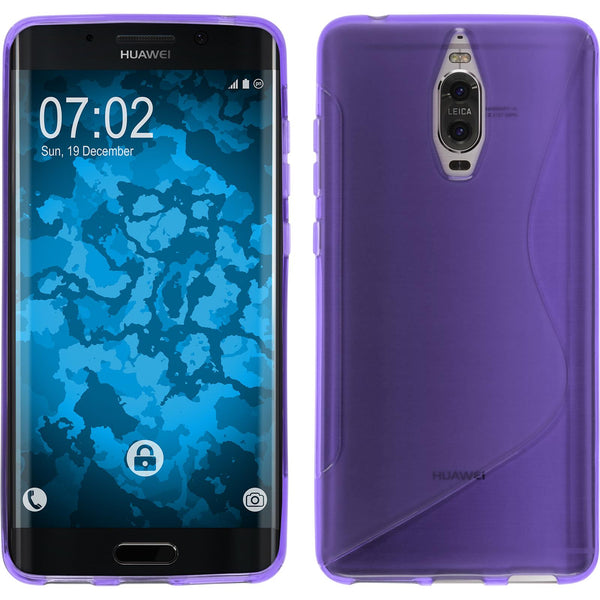 PhoneNatic Case kompatibel mit Huawei Mate 9 Pro - lila Silikon Hülle S-Style + 2 Schutzfolien