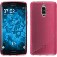 PhoneNatic Case kompatibel mit Huawei Mate 9 Pro - pink Silikon Hülle S-Style + 2 Schutzfolien