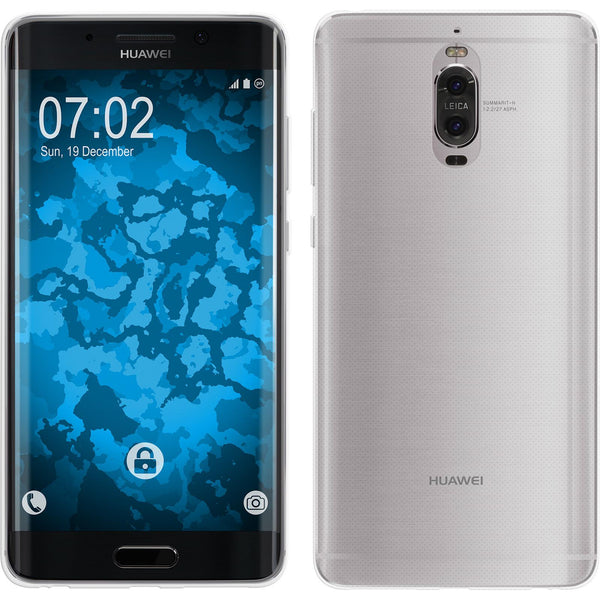 PhoneNatic Case kompatibel mit Huawei Mate 9 Pro - clear Silikon Hülle Slimcase + 2 Schutzfolien