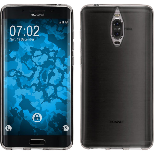 PhoneNatic Case kompatibel mit Huawei Mate 9 Pro - grau Silikon Hülle transparent + 2 Schutzfolien