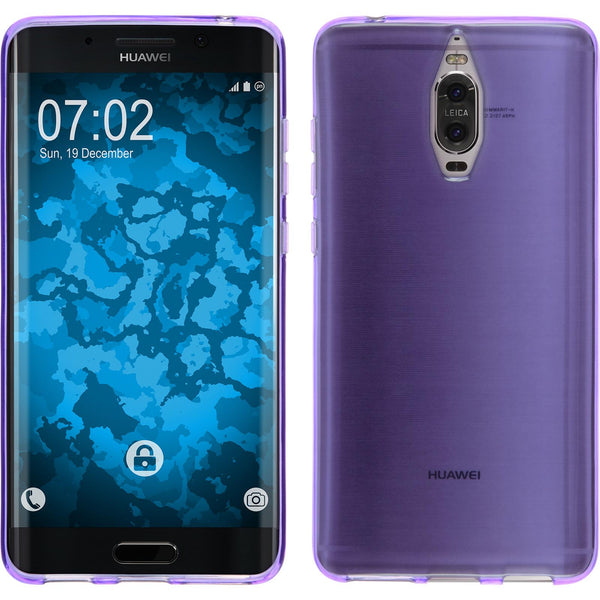 PhoneNatic Case kompatibel mit Huawei Mate 9 Pro - lila Silikon Hülle transparent + 2 Schutzfolien