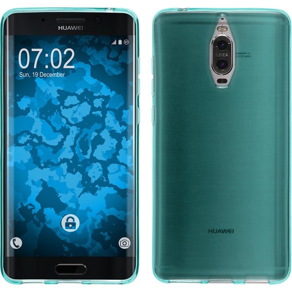 PhoneNatic Case kompatibel mit Huawei Mate 9 Pro - türkis Silikon Hülle transparent + 2 Schutzfolien