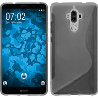 PhoneNatic Case kompatibel mit Huawei Mate 9 - grau Silikon Hülle S-Style + 2 Schutzfolien