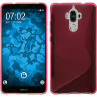 PhoneNatic Case kompatibel mit Huawei Mate 9 - pink Silikon Hülle S-Style + 2 Schutzfolien