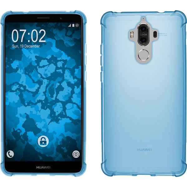 PhoneNatic Case kompatibel mit Huawei Mate 9 - blau Silikon Hülle ShockProof + 2 Schutzfolien