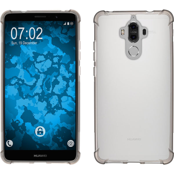 PhoneNatic Case kompatibel mit Huawei Mate 9 - clear Silikon Hülle ShockProof + 2 Schutzfolien