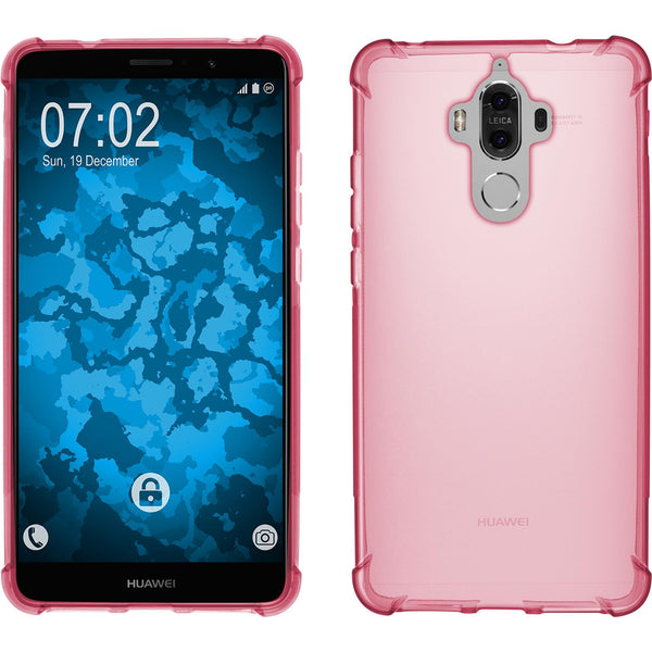 PhoneNatic Case kompatibel mit Huawei Mate 9 - pink Silikon Hülle ShockProof + 2 Schutzfolien